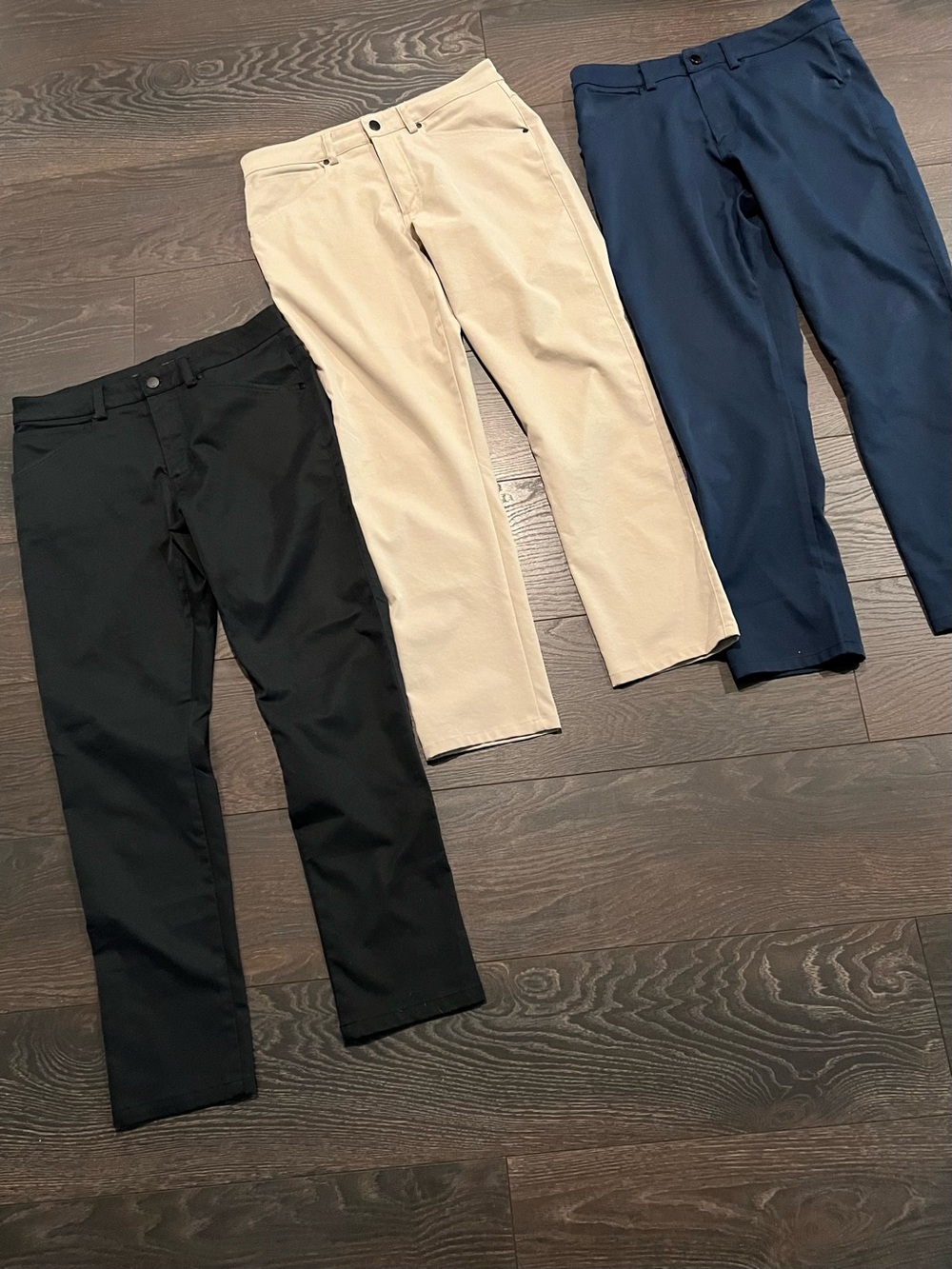 Myles Classic  Men's Chino Pants in Black, Khaki, and Navy 3 bundle